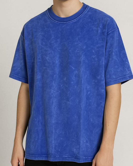 BLUE ACID WASH OVERSIZED T-SHIRT