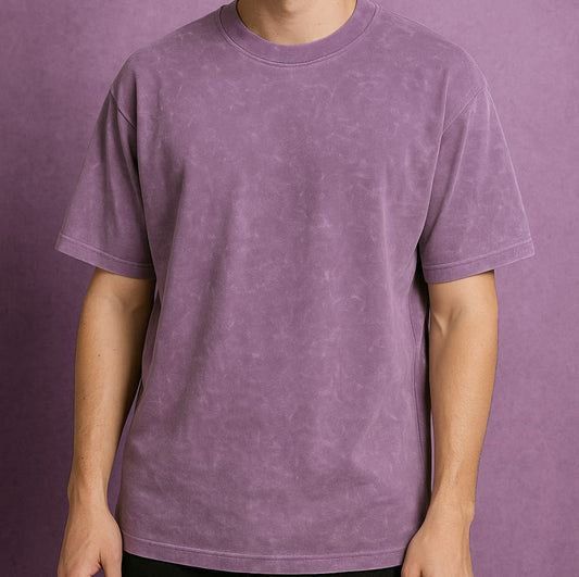 PURPLE ACID WASH OVERSIZED T-SHIRT