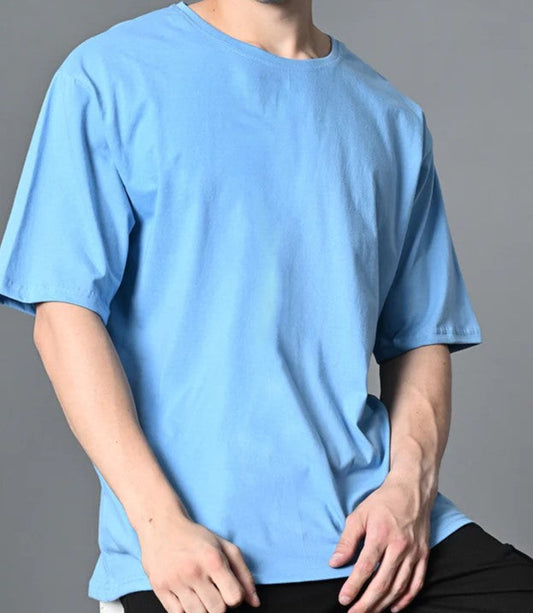 PLAIN SKY-BLUE COLOUR OVERSIZED T-SHIRT