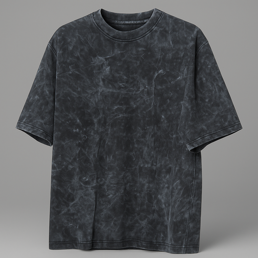 BLACK ACID WASH OVERSIZED T-SHIRT