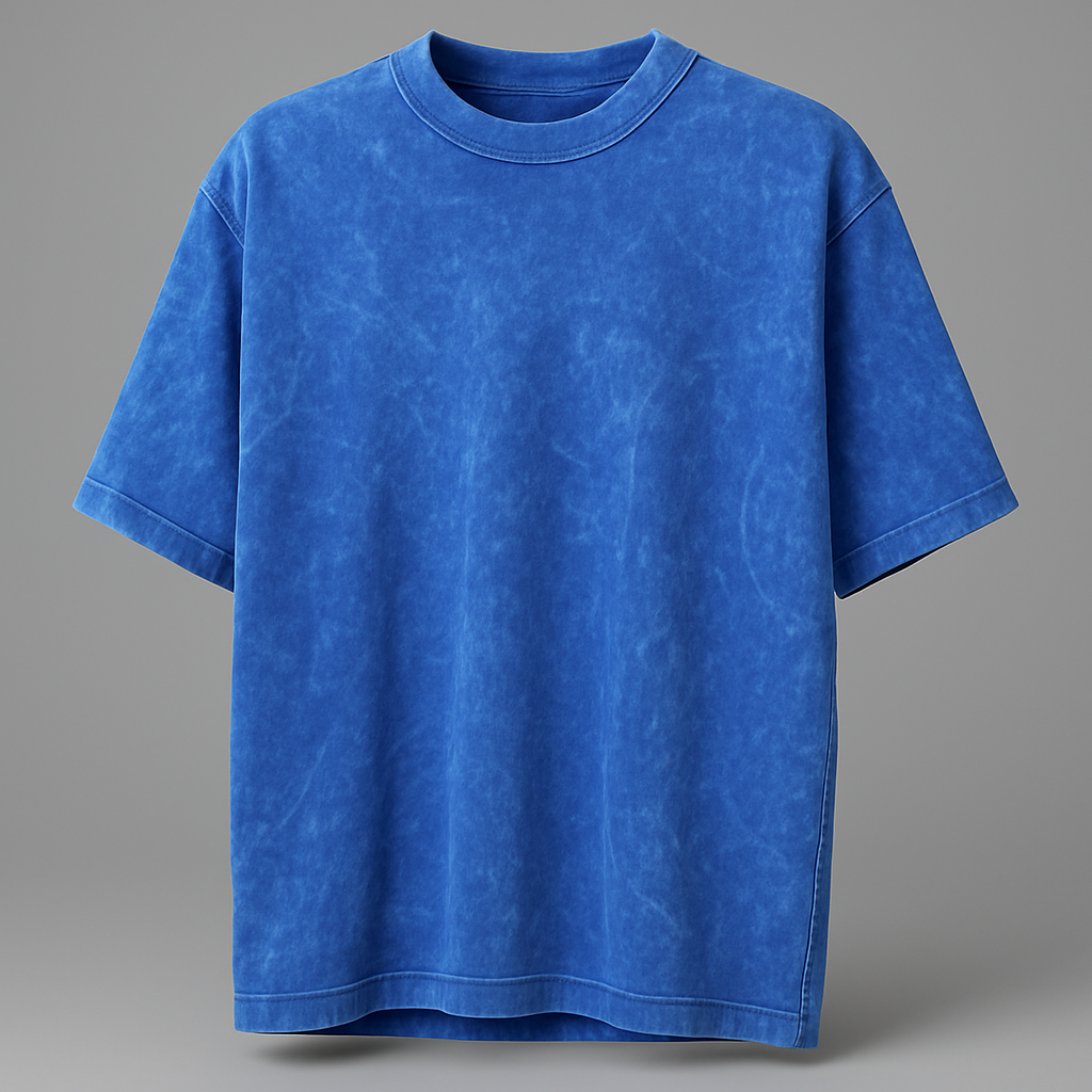 BLUE ACID WASH OVERSIZED T-SHIRT