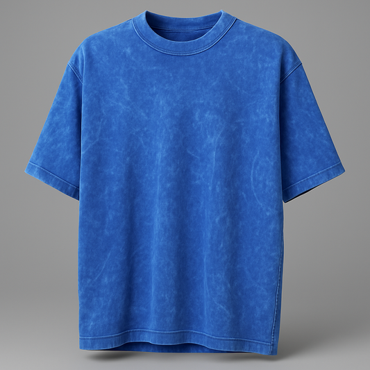 BLUE ACID WASH OVERSIZED T-SHIRT