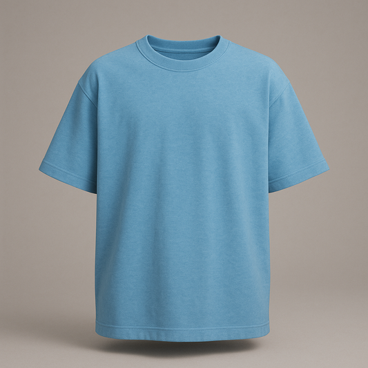 PLAIN SKY-BLUE COLOUR OVERSIZED T-SHIRT