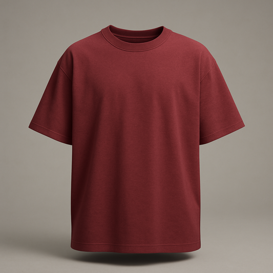 PLAIN MAROON RED OVERSIZED T-SHIRT